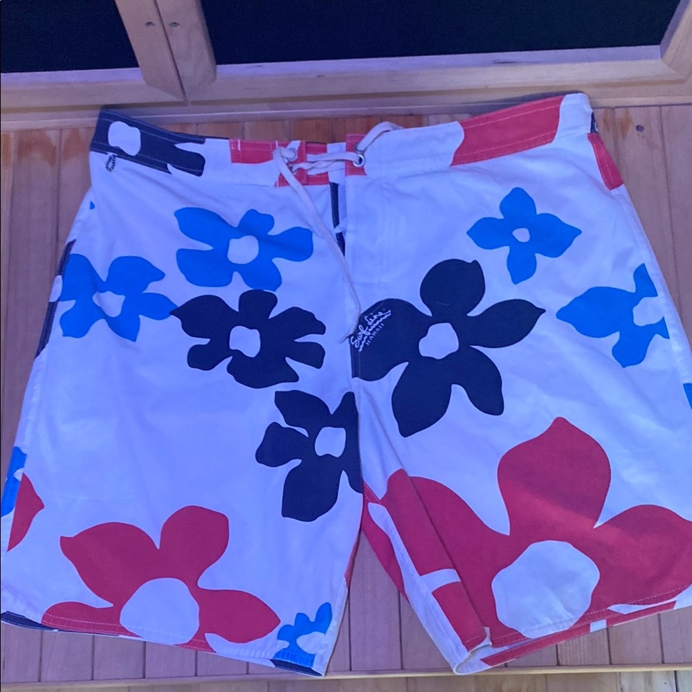 Surf line Hawaiian  Men's Swim sz 34 Shorts - floral